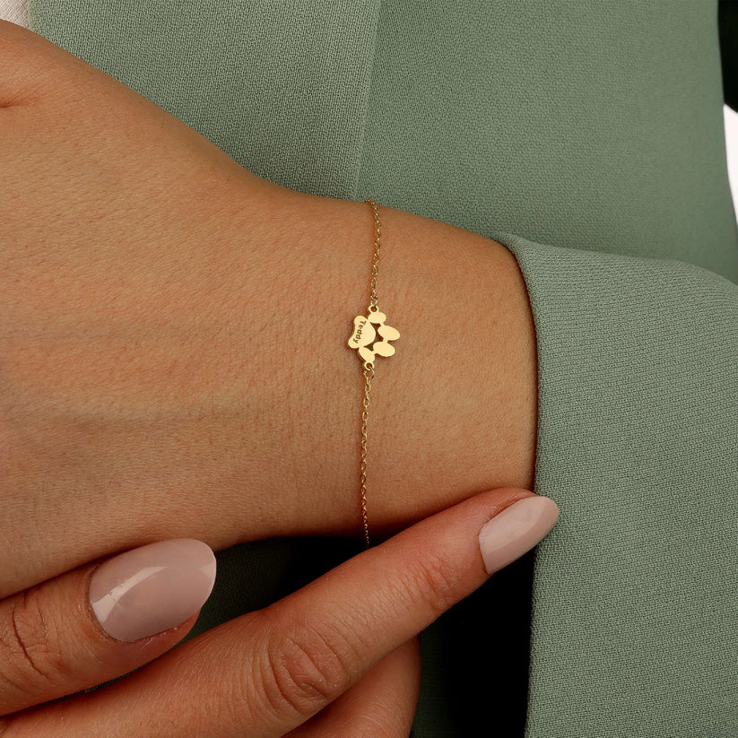 Personalizovaný náramok s menom labky