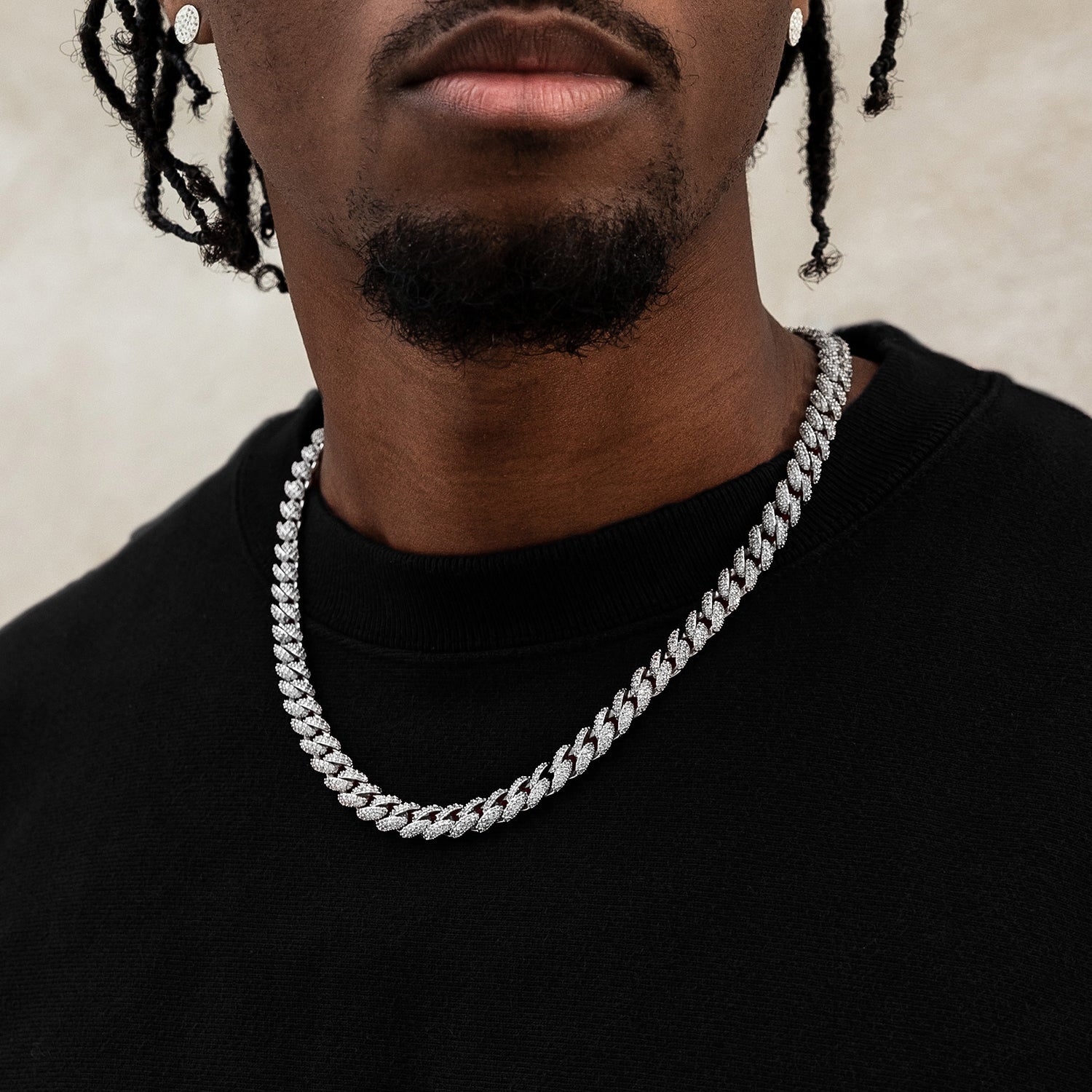 ICED retiazka z bieleho zlata Cuban - 8,5 mm