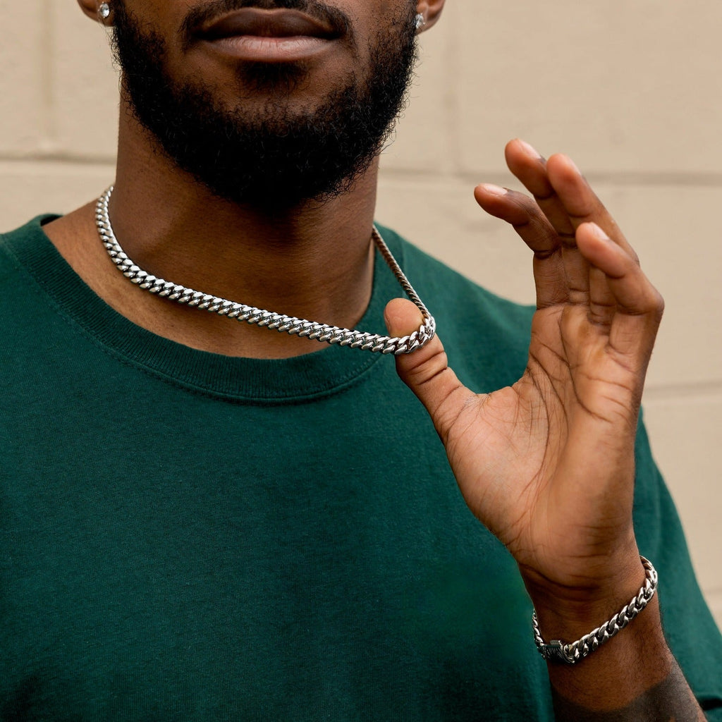 Kette aus Weißgold Miami Cuban - 6 mm