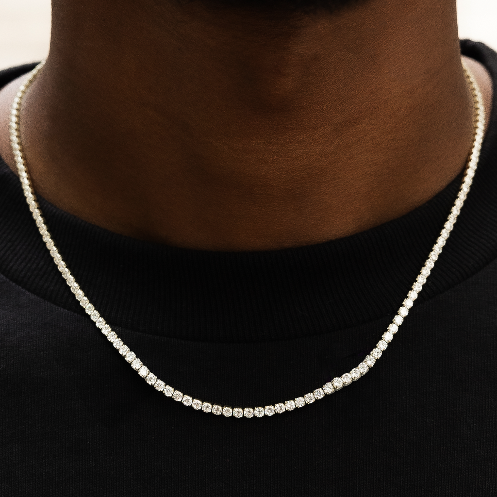 Lanț micro tenis din aur galben