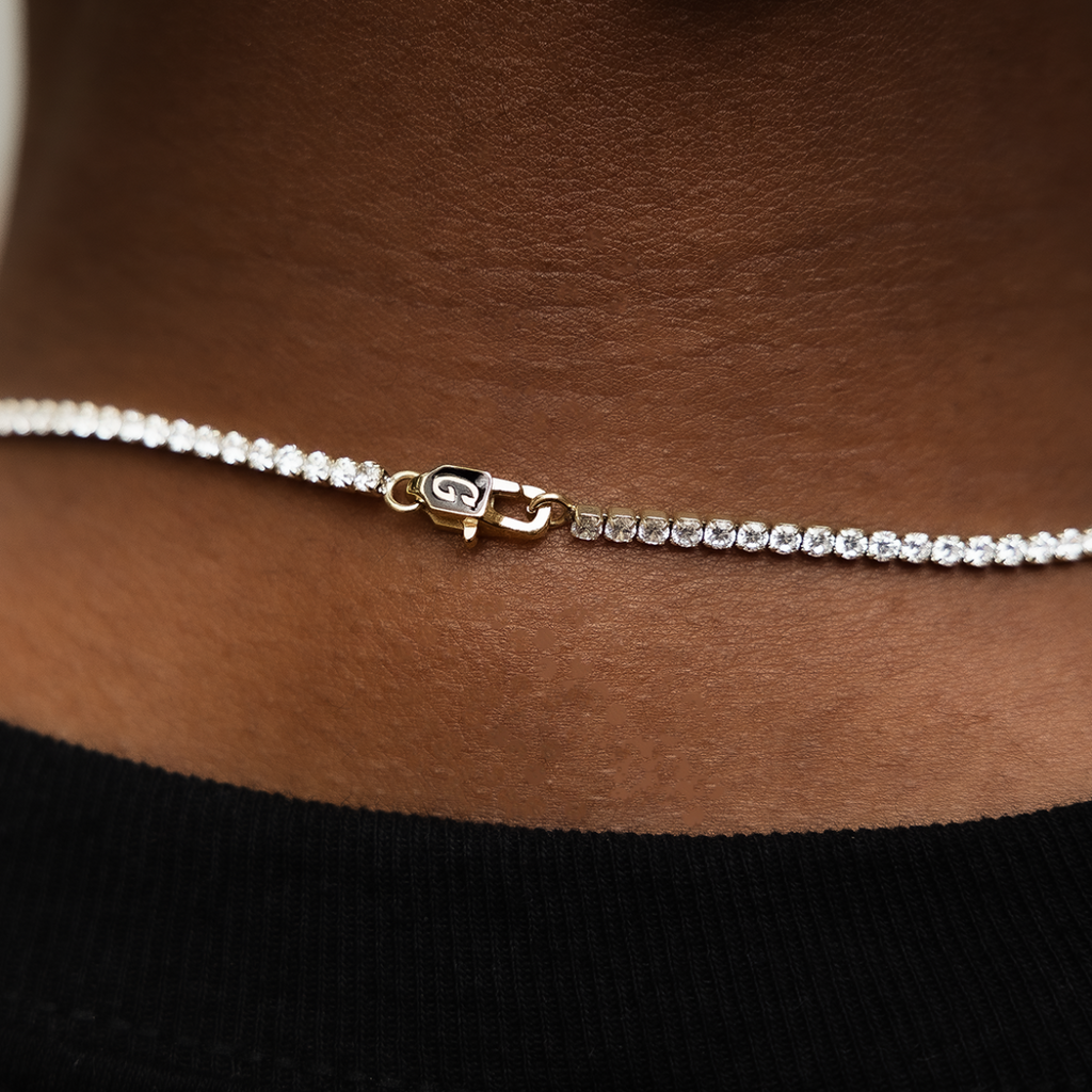 Lanț micro tenis din aur galben