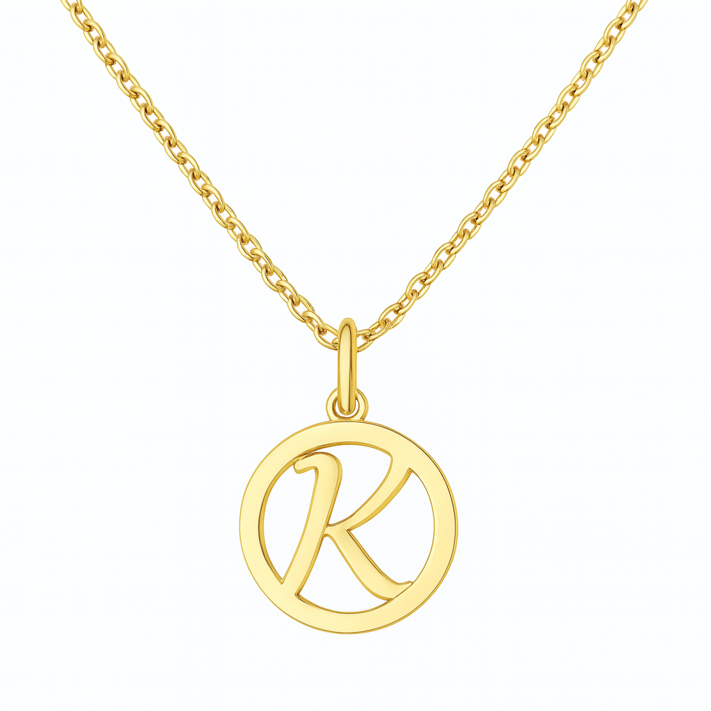 Personalizovaný náhrdelník s menom a iniciálou – 14K zlato a striebro 925