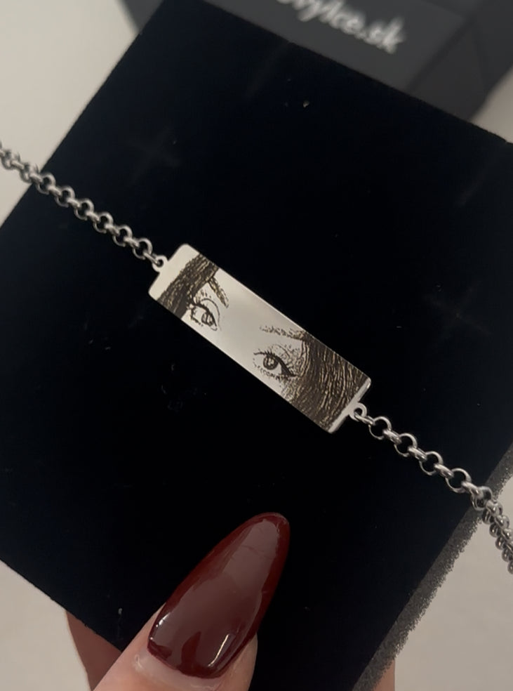 Foto náramok s vygravírovanými očami (plochý náramok)