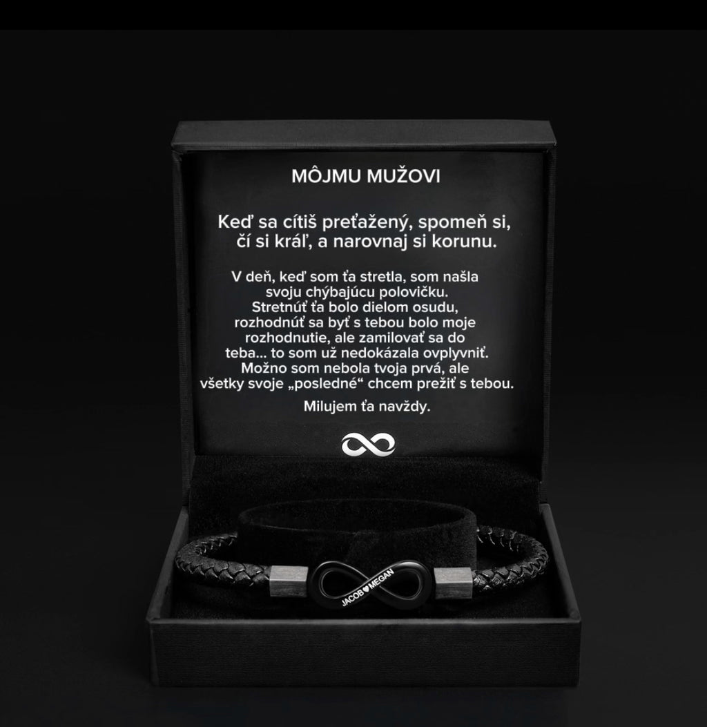 "Pre môjho muža“ – Personalizovaný náramok s nekonečnom