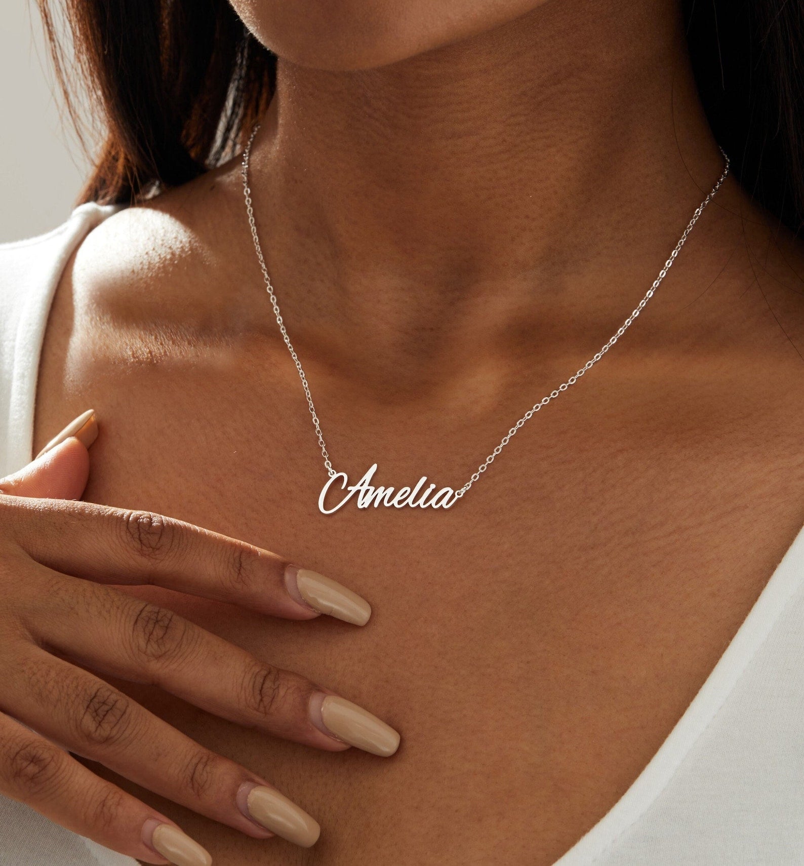 Personalizovaný náhrdelník s menom a iniciálou – 14K zlato a striebro 925