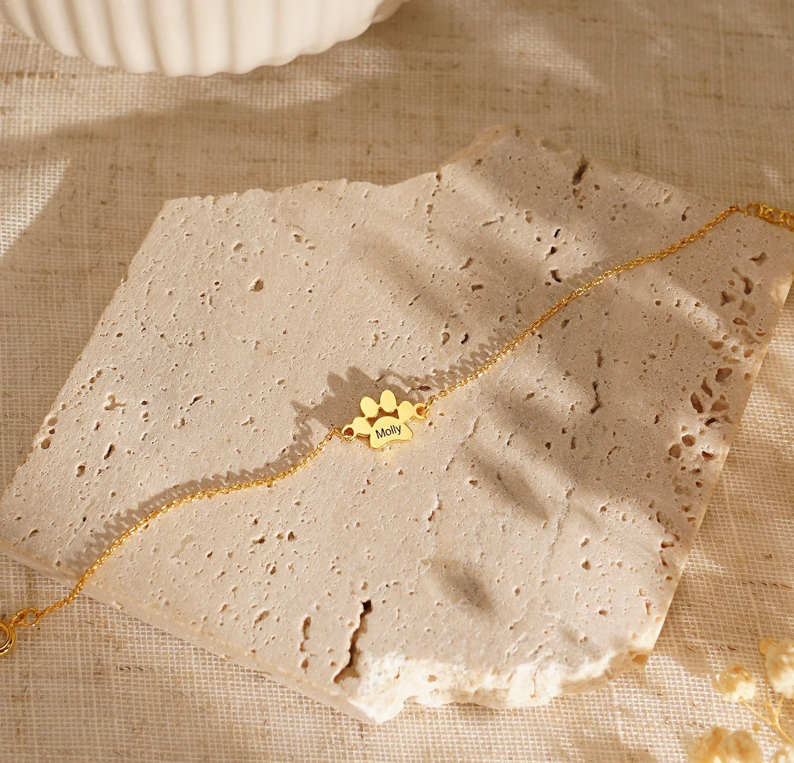 Personalizovaný náramok s menom labky