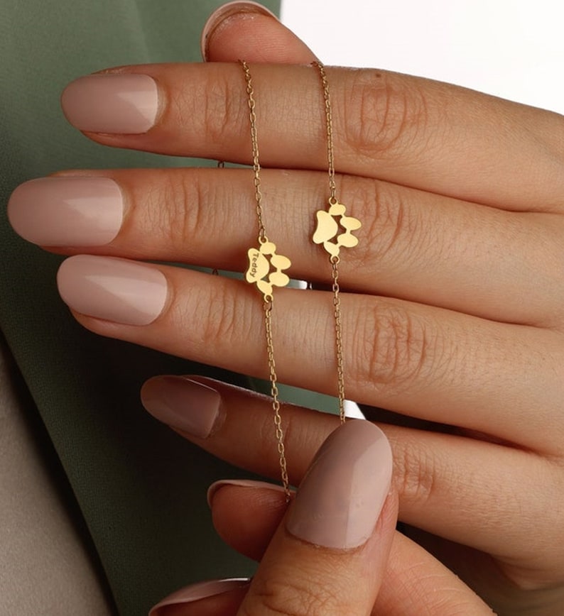 Personalizovaný náramok s menom labky