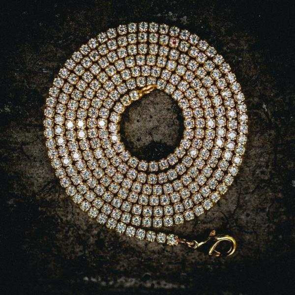 Lanț micro tenis din aur galben