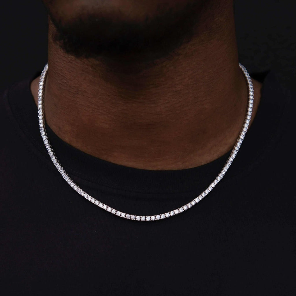 Łańcuszek tenisowy z białego złota - 3 mm